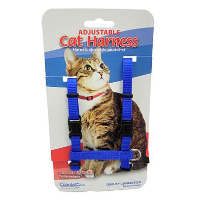 Adjustable Figure H Cat Harness Blue Nylon Click for larger image