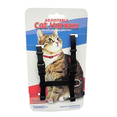 Adjustable Figure H Cat Harness Black Nylon Click for larger image