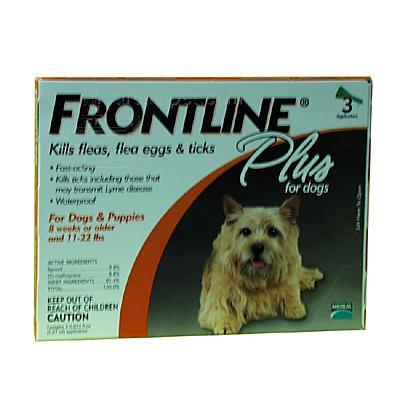 Frontline PLUS Dog 5-22 lb 3 pack Flea and Tick Treatment Click for larger image
