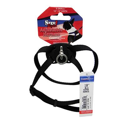Nylon Dog Harness Size Right XSmall Black Nylon Dog Harness Size Right XSmall Black