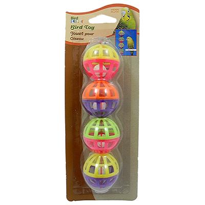 Penn Plax 4 Balls w/bells Bird Toy Click for larger image