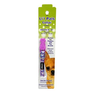 Li'l Pals Adjustable Dog Collar Light Blue Paw Li'l Pals Adjustable Dog Collar Light Blue Paw