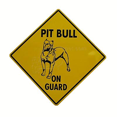 Pit Bull on Guard Sign 12 x 12 inches