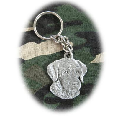 Pewter Key Chain I Love My German Wirehaired Pointer Click for larger image