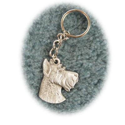 Pewter Key Chain I Love My Miniature Schnauzer Click for larger image