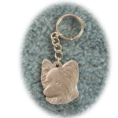 Pewter Key Chain I Love My Papillon Click for larger image
