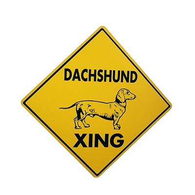 Sign Dachsund Xing 12 x 12 inch Aluminum Click for larger image