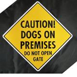 Caution Dogs on Premises Do Not Open Gate Sign Aluminum