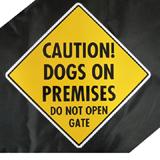 Caution Dogs on Premises Do Not Open Gate Sign Aluminum