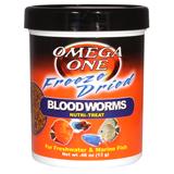 Omega One Freeze-Dried Bloodworm Fish Food .46 ounce
