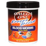Omega One Freeze-Dried Bloodworm Fish Food .46 ounce