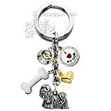 Key Chain Lhasa Apso with 5 Charms