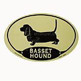 Euro Style Oval Dog Decal Basset Hound