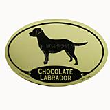 Euro Style Oval Dog Decal Chocolate Labrador