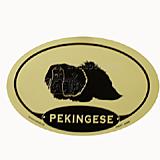 Euro Style Oval Dog Decal Pekingese
