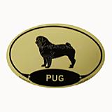 Euro Style Oval Dog Decal Pug
