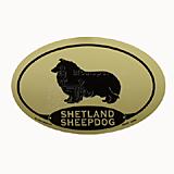 Euro Style Oval Dog Decal Shetland Sheepdog