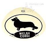 Euro Style Oval Dog Decal Welsh Corgi Cardigan