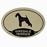 Euro Style Oval Dog Decal Airedale Terrier