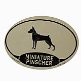 Euro Style Oval Dog Decal Minature Pinscher