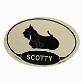 Euro Style Oval Dog Decal Scottish Terrier