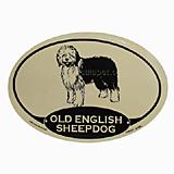 Euro Style Oval Dog Decal Old English Sheepdog