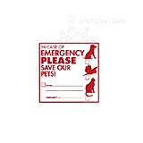 Decal In Case of Emergency PLEASE Save Our Pets!