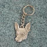 Pewter Key Chain I Love My Rat Terrier