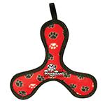 Tuffy's Bowmerang Jr Red Paw Design Dog Toy