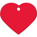 Engraved ID Tag Heart Red Large