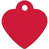 Engraved ID Tag Heart Red Small