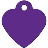 Engraved ID Tag Heart Purple Small