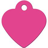 Engraved ID Tag Heart Pink Small