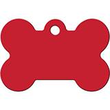 Engraved ID Tag Large Bone Red