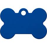 Engraved ID Tag Large Bone Dark Blue