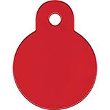 Engraved ID Tag Circle Red Small