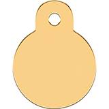 Engraved ID Tag Small Circle Matte Gold