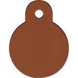 Engraved ID Tag Circle Brown Small