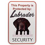 Sign Labrador Chocolate Security 12 x 18 inch Aluminum