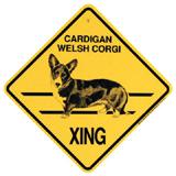 Xing Sign Cardigan Welsh Corgi Plastic 10.5 x 10.5 inches