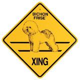 Xing Sign Bichon Frise Plastic 10.5 x 10.5 inches