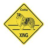 Xing Sign Collie Plastic 10.5 x 10.5 inches