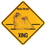 Xing Sign Maltese Plastic 10.5 x 10.5 inches