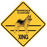 Xing Sign Norwegian Elkhound Plastic 10.5 x 10.5 inches
