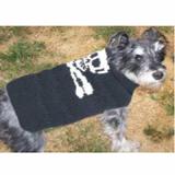 Handmade Dog Sweater Wool Skull & Crossbones Medium