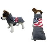 Handmade Dog Sweater Wool American Flag XXSmall