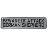 Sign Beware of Attack German Shepherd 12 x 3 inch Plastic