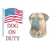 Sign Dog On Duty Bullmastiff 12 x 8 inch Aluminum