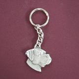 Pewter Key Chain Boxer with Natural Ears
