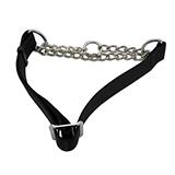 Check Choke 14-20 Black Flat Nylon and Chain Dog Collar
